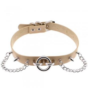Womens Man Sexy exaggerated chain Rivet Pin buckle O Fetish PU Leather Collar,BDSM Bondage Necklace Neckband,Sex Toys For Couple