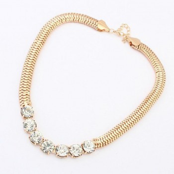 Creative Necklace Women Girl Jewelry Gold Street Snap Lady Shiny Rhinestones Necklace Accessories Sexy Chain drop shipping