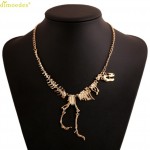 Diomedes Newest Necklace Women Steampunk Goth Alloy Dinosaur Skeleton Dead Tyrannosaurus T-Rex Charm Necklace Sexy Chain