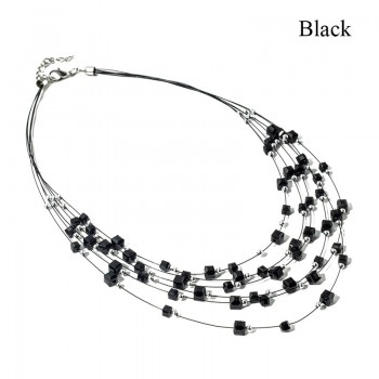 Charm Power Necklaces Jewelry For Women Square Acrylic Beaded Necklace Chain Female Necklace Retail Dropshipping Hot Items Sale