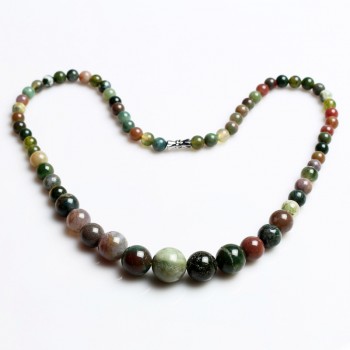 Indian onyx Nature Stone Necklace For Women 6/8/10/12/14mm Quartz Semi-precious Stone Beaded Necklace,Party Gift