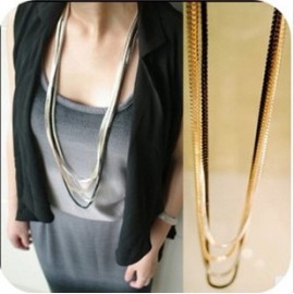 New Fashion Maxi Necklace Korean Choker Jewelry Collier Femme 2018 Strip Method Multilayer Metal Chain Pendant Necklace