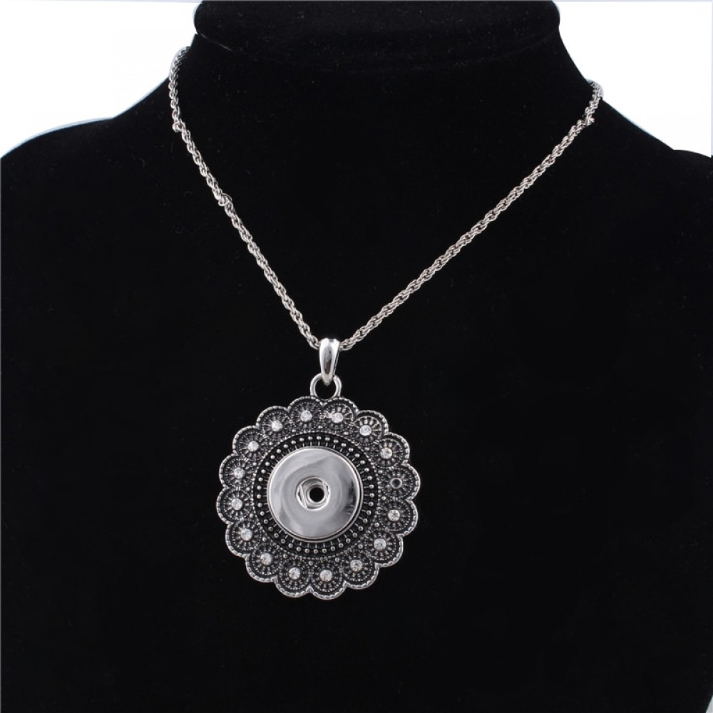 2016 Time-limited Hot Sale Antique Necklace Snap Button Jewelry Newest Pendant Necklace fit 18mm Snaps ZG118