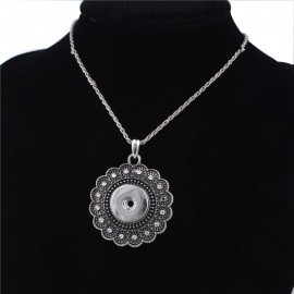 2016 Time-limited Hot Sale Antique Necklace Snap Button Jewelry Newest Pendant Necklace fit 18mm Snaps ZG118