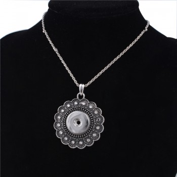 2016 Time-limited Hot Sale Antique Necklace Snap Button Jewelry Newest Pendant Necklace fit 18mm Snaps ZG118