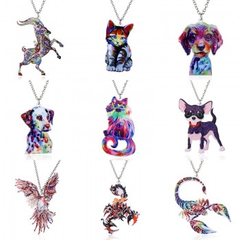 European Necklace Pendant Second Gram Force Heat Transfer Necklace Fashion Animal Sweater Chain Necklace