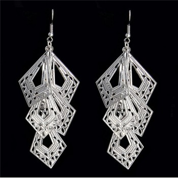 H:HYDE Charming design Bohemia Vintage Ethnic Gold Color Square pendant shape dangle earrings For Women wholesale 2 Colors