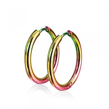 2018 New FINE4U E037 Fashion Love Circle Earrings For Women 316L Stainless Steel Hoop Earrings 6 Colors Choices