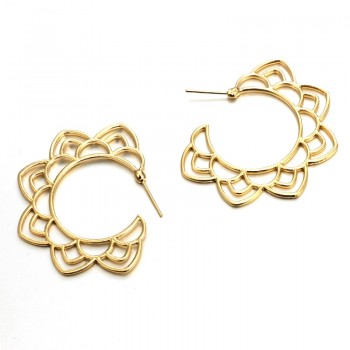 docona  Ethnic Tribal Gold Silver Floral Drop Earring for Women Hollow Flower Dangle Earring Boho Chic Round Earrings 5685