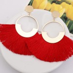 New Fashion Tassel Earrings For Women 2018 Boho Big Pompom Drop Fringed Earrings Black Red Wedding Jewelry Pendientes oorbellen