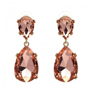 14 COLORS ! Exquisite crystal dangle earrings classic trendy water drop brincos white green fashion statement JURAN jewelry