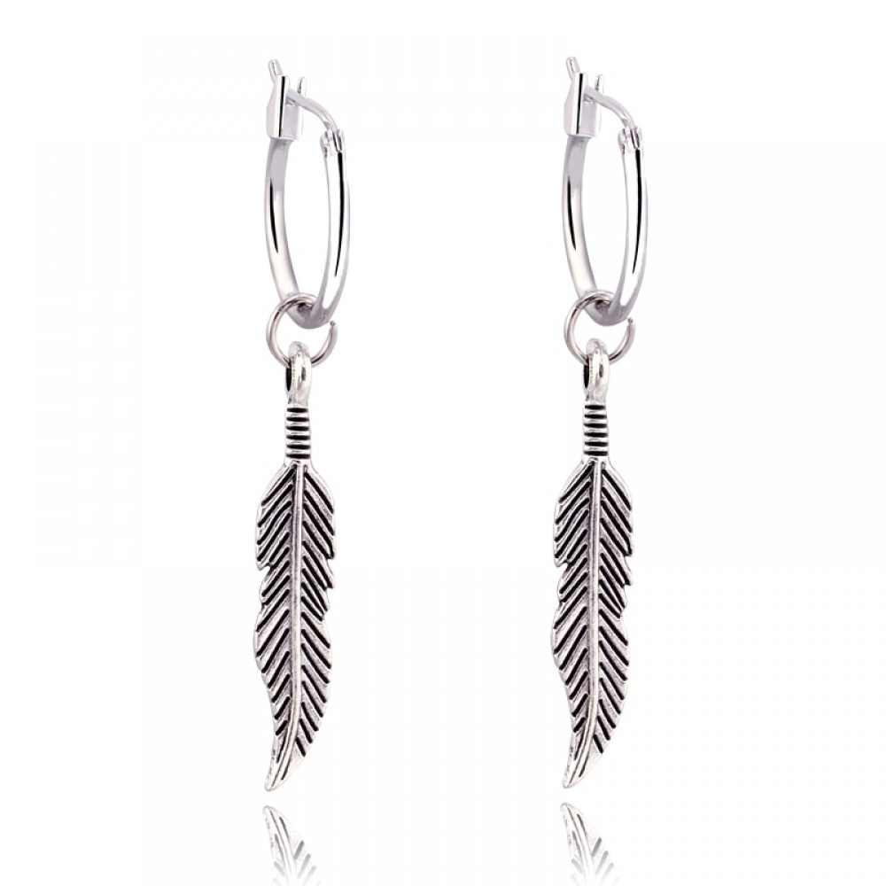 GEOMEE 1Pair Bohemia Vintage Dangle Earing Feather Leaves Pendant Leaf Drop Earrings for Women Jewelry Brincos Pendientes