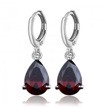 MISANANRYNE Waterdrop CZ Zircon Jewelry Long Silver-Color Dangle Earrings Brincos Pendiente For Women Gifts boucle doreille