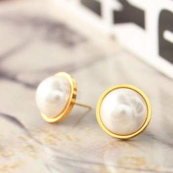 XUANHUA Wholesale Stainless Steel Pearl Earrings For Women Jewelry Gifts For Girls Small Stud Earrings Fashion 2019 Jewellery