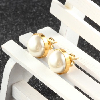 XUANHUA Wholesale Stainless Steel Pearl Earrings For Women Jewelry Gifts For Girls Small Stud Earrings Fashion 2019 Jewellery