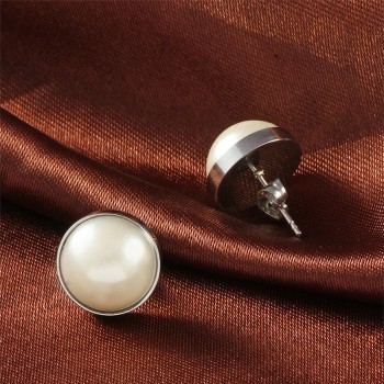 XUANHUA Wholesale Stainless Steel Pearl Earrings For Women Jewelry Gifts For Girls Small Stud Earrings Fashion 2019 Jewellery