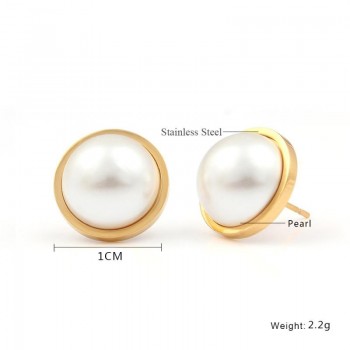 XUANHUA Wholesale Stainless Steel Pearl Earrings For Women Jewelry Gifts For Girls Small Stud Earrings Fashion 2019 Jewellery