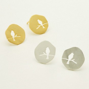 Jisensp Fashion Earing Classic Hollow Vintage Animal Bird On A Branch Stud Earring for Women Party Bijoux Boho Earring oorbellen