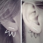Fashion Jewelry Simple Gold Silver black colour Statement Hollow Charm Double Stud Earrings Vintage Earring for women