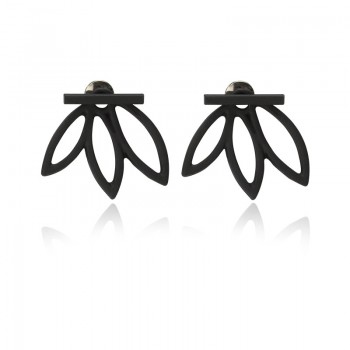 Fashion Jewelry Simple Gold Silver black colour Statement Hollow Charm Double Stud Earrings Vintage Earring for women