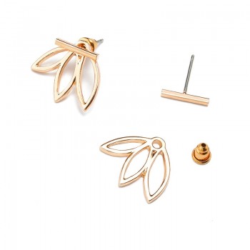 Fashion Jewelry Simple Gold Silver black colour Statement Hollow Charm Double Stud Earrings Vintage Earring for women