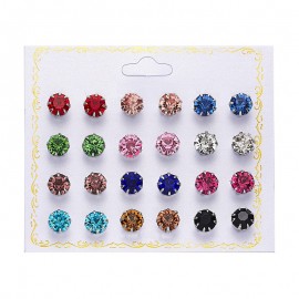 12 pairs/set Crystal Simulated Pearl Earrings Set Women Jewelry Piercing Ball Stud Earring kit Bijouteria brincos fashion