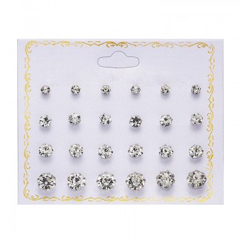 12 pairs/set Crystal Simulated Pearl Earrings Set Women Jewelry Piercing Ball Stud Earring kit Bijouteria brincos fashion