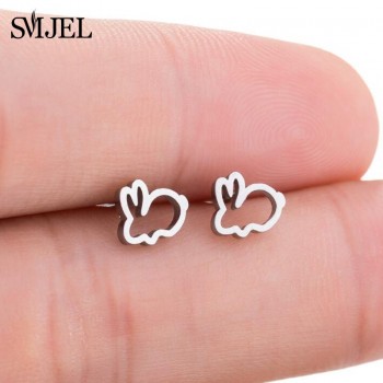 SMJEL Bts Korean Hand Earrings Women Jewelry Earings Stainless Steel Show your Love Heart Stud Earrings Girl boucle doreille