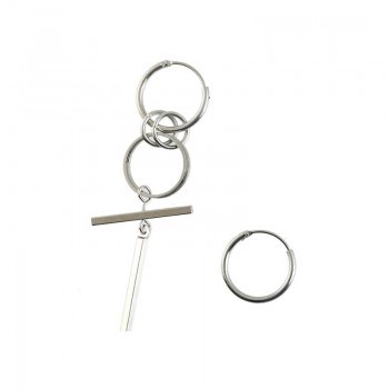Jisensp Fashion Bts Earrings for Men Asymmetric Pop Jewelry Bangtan Boys V DNA Silver Earings Geometric Korean Earrings Women