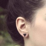 Mini Earrings Women Jewelry Wholesale Fashion New Gold / Silver / Black Mini Breath Wild Triangle Pattern Rotating Earrings