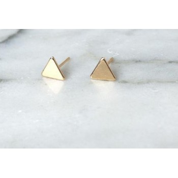 Mini Earrings Women Jewelry Wholesale Fashion New Gold / Silver / Black Mini Breath Wild Triangle Pattern Rotating Earrings