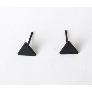 Mini Earrings Women Jewelry Wholesale Fashion New Gold / Silver / Black Mini Breath Wild Triangle Pattern Rotating Earrings