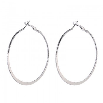 3 Sizes 75/55/45MM Diameter Round Hoop Earrings For Women Punk Fashion Golden Silver Color Texture Circle Loop Earring Gifts