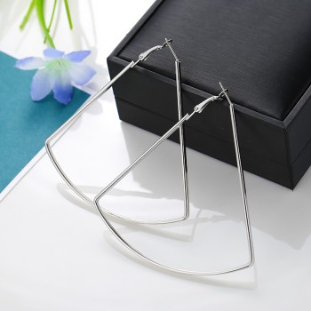 3 Sizes Hot Sale Smooth Triangle Hoop Earrings For Women Punk Fashion Tear Drop Jewelry Trendy Big Size Earring Party Gift