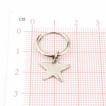 1 Pair Simple Brightly Cute Little Star Small Hoop Earrings With Pendant Silver Color Cute Earring For Women Jewelry E801-T2