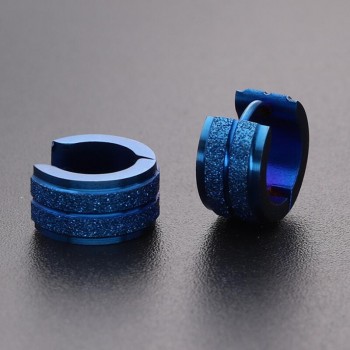 1 Pair 316L Stainless Steel Ear Piercing Jewelry Double Sand Hoop Huggies Earrings For Men Women