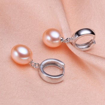YIKALAISI 2017 100% Natural Freshwater Pearl sutd Earrings 8-9mm Pearl Jewelry 925 sterling silver jewelry  For Women best gift