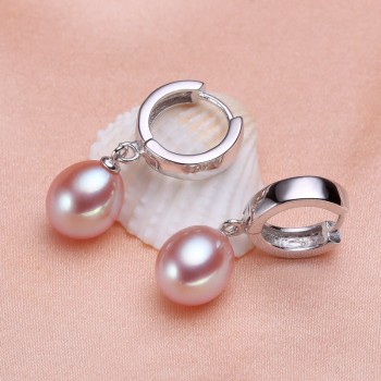 YIKALAISI 2017 100% Natural Freshwater Pearl sutd Earrings 8-9mm Pearl Jewelry 925 sterling silver jewelry  For Women best gift