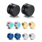 SONGLONG Fashion Strong Magnet Magnetic Ear Stud Non Piercing Clip Black Earrings Fake Earrings Gift for Boyfriend Lover 6mm