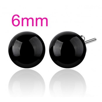 OMHXZJ WHOLESALE Fashion jewelry Red black blessing Good luck Vintage Agate REAL S 925 STERLING SILVER STUD EARRINGS YS83