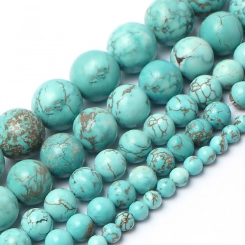 Natrual Stone Beads Turquoise Stone Beads For Jewelry Making Bracelet Necklace 4/6/8/10/12mm 15inches Diy Jewelry