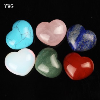 Valentines Day Present 30mm Natural Red Jasper Unakite Turquoise Heart Healing Reiki Feng Shui Crystal Beads Lover Free Pouch