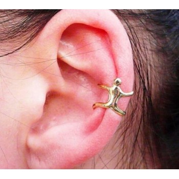 Promotion! Cute UK Hot Silver/ Gold Earrings Ear clip Climbing Man Naked Climber Ear Cuff Helix Ear clip Cartilage Earrings