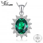 Jewelrypalace Princess Diana William Kate Middletons  Created Emerald 925 Sterling Silver Pendant Without a Chain for Women