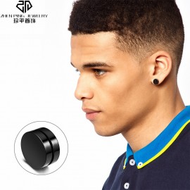Men Earring Black Magnet Stainless Steel Clip Earring Circle NO Pierced hole Silver Color Punk Women Jewelry