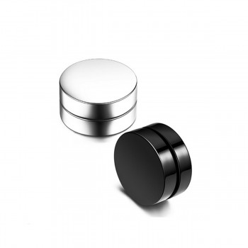 Men Earring Black Magnet Stainless Steel Clip Earring Circle NO Pierced hole Silver Color Punk Women Jewelry