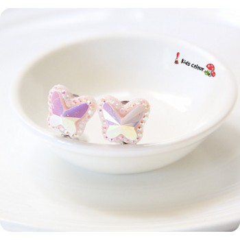 720 New Arrival Cute Heart/Bow/Butterfly Ear Clips Children Clip Earrings Girl Resin Ear Clips FD957