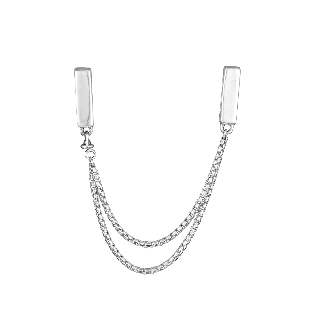 Fits Pandora Charms Bracelets 925 Sterling Silver Jewelry Reflexions Floating Chains Safety Chain Original Beads Jewelry Making