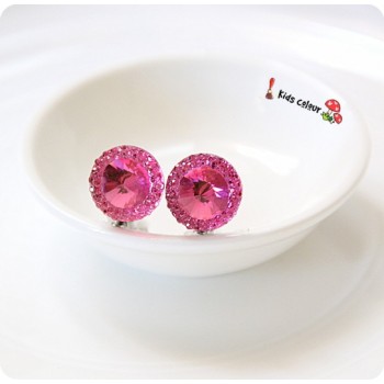 720 New Arrival Cute Round Ear Clips Children Clip Earrings Girl Resin Ear Clips FD961