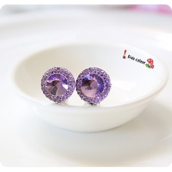 720 New Arrival Cute Round Ear Clips Children Clip Earrings Girl Resin Ear Clips FD961